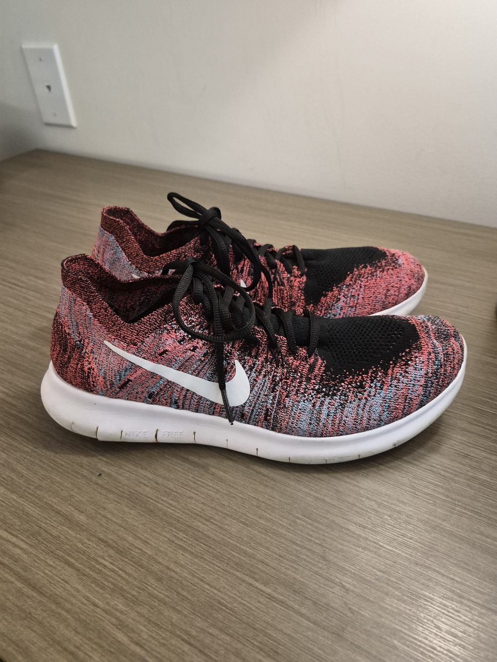 Nike Women’s Flyknit Running Shoes - Black & Coral
